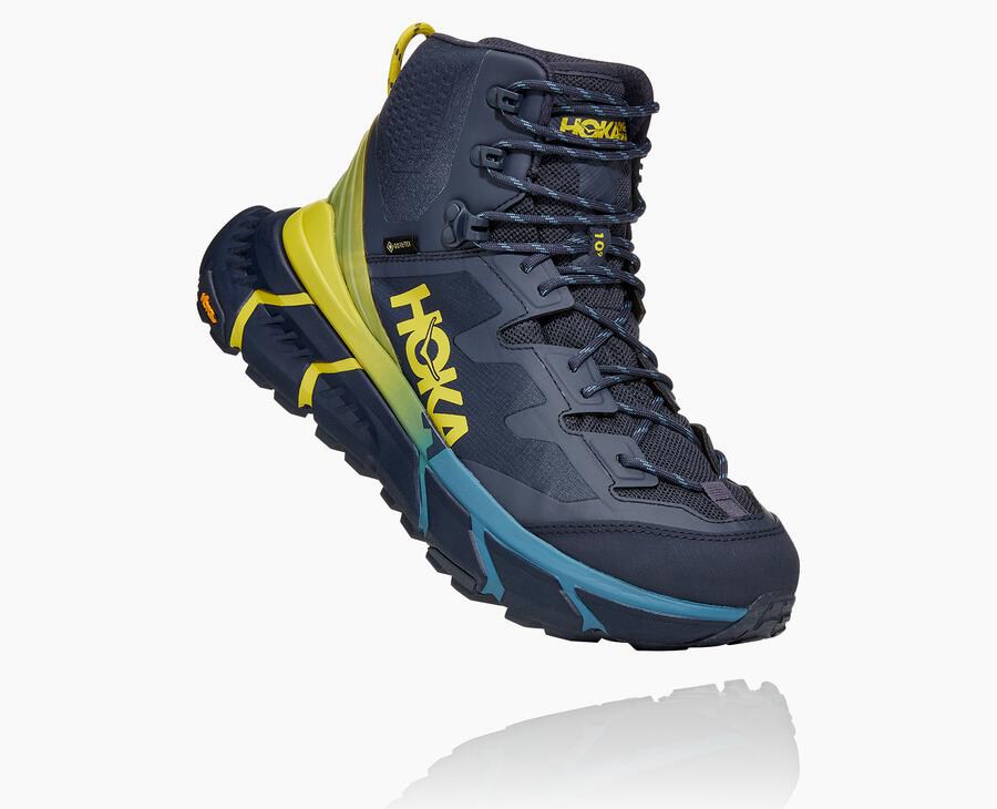 Hoka One One Tennine Hike Gore-Tex - Men Hiking Boots - Blue,Australia UVD-372450